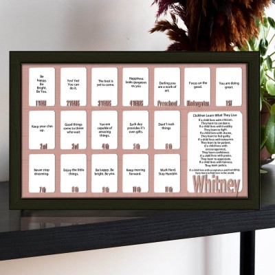 Personalized 3D School Years Photo Frame Display Board Gifts For Girl