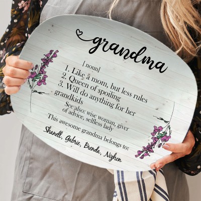 Personalized Grandma Platter With Grandchildren Name For Mother's Day