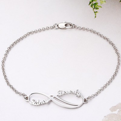 Personalized Infinity Couple Name Bracelet For Her Valentine's Day