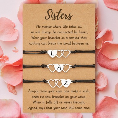 Personalized Best Friend Sister Friendship Bracelets For 3