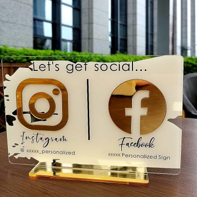 Personalized Beauty Sign Instagram Facebook Business Social Media Sign