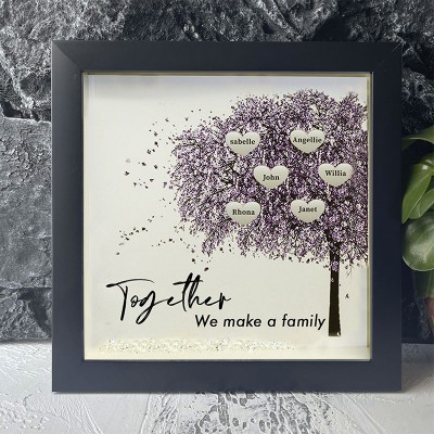 Together We Made a Family Personalized Family Tree Name Black Frame Home Decor