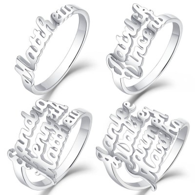 S925 Silver Personalized Name Ring For Her