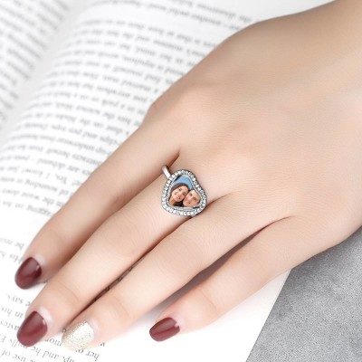 S925 Sterling Silver Personalized Photo Ring