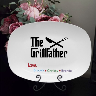 Personalized Barbecue Platter With Kids Name For Father's Day The Grillfather