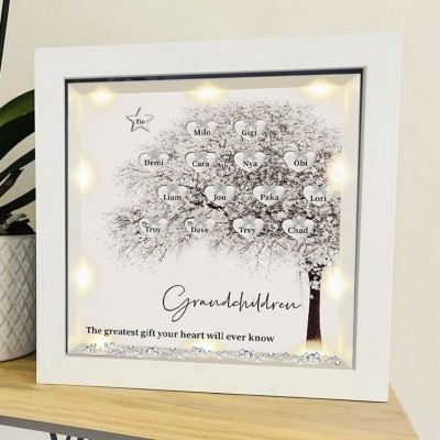 Custom Family Tree Frame With Grandchildren Names The Greatest Gift For Anniversary New Home