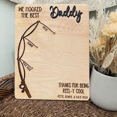 Personalized Daddy Fishing DIY Handprint Sign From Kids For Father's Day