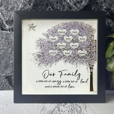 Personalized Family Tree Name Black Frame Home Decor For Mother's Day Christmas