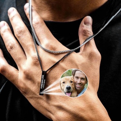 Personalized Photo Projection Necklace For Him Dad