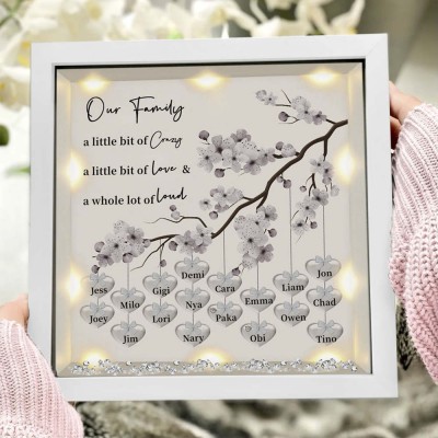 Custom Family Tree Frame With Names Anniversary New Home For Mom Grandma Our Family A little bit of Crazy