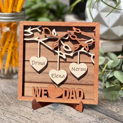 Personalized Family Tree Sign With Kids Name Engraved Home Decor For Mother's Day Christmas Anniversary