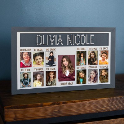 Personalized 3D Pre-K-12 School Years Photo Frame Display Back to School Gifts