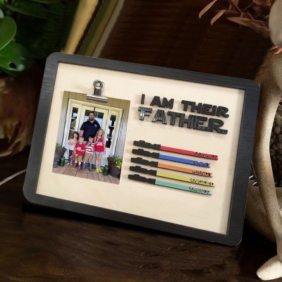 Custom I Am Their Father Sign With Kids Name Frame For Father's Day