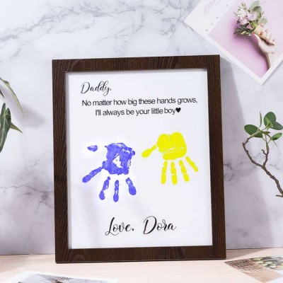 Hands Down Kid Handprint Frame Name DIY Gift For Father's Day