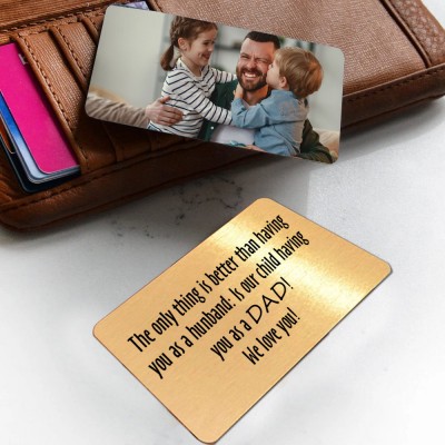 Personalized Metal Wallet Photo Card Love Note Anniversary Gift For Him Dad