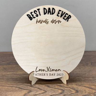 Personalized Best Daddy Ever DIY Handprint Hands Down Sign For Father's Day