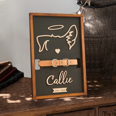 Personalized Loss of Pet Collar Frame  Memorial Gift For Pet Lovers