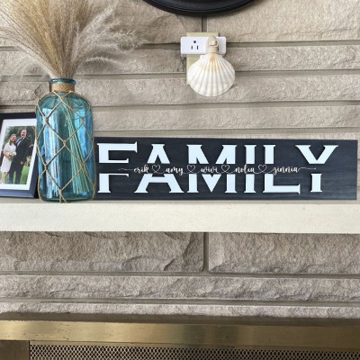 Personalized Mom Wood Sign Family Plaque With Name Engraving For Christmas's Day