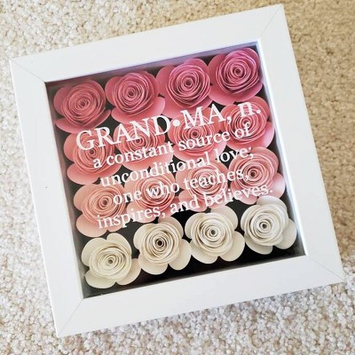 Personalized Grandma Flower Shadow Box For Mother's Day Birthday
