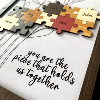 Personalized Mom You Are The Piece That Holds Us Together 1-20 Puzzles Pieces Name Sign Wall Decor For Mother's Day