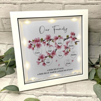 Custom Family Tree Flower Frame With Kids Names For Mother's Christmas's Day