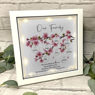 Custom Family Tree Flower Frame With Kids Names For Mom Christmas's Day