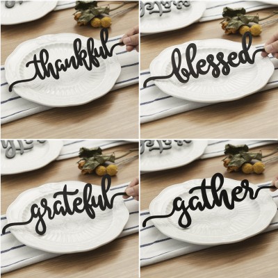 Thanksgiving Place Cards For Dining Table Decor Cheer Words Sign