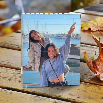 Personalized Photo Block Puzzle Building Brick Gift For Friend Sister