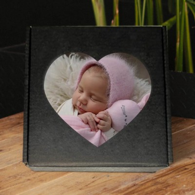 Personalized Heart Photo Block Puzzle Building Brick Family Keepsake Gifts For Kid
