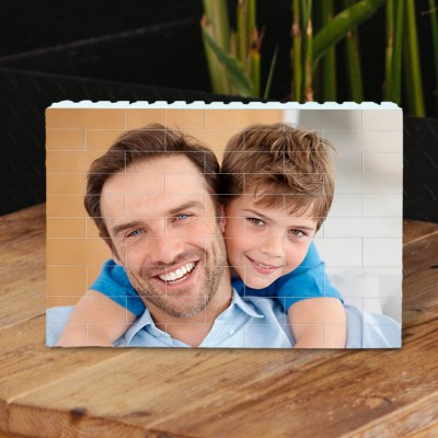 Personalized Photo Block Puzzle Building Brick Family Keepsake Gift Ideas For Father's Day