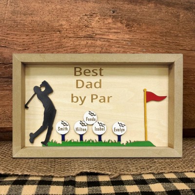 Personalized Golf Frame With Kids Names Best Dad By Par For Father's Day