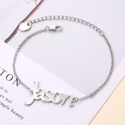 Personalized Name Bracelet Silver | Length Adjustable