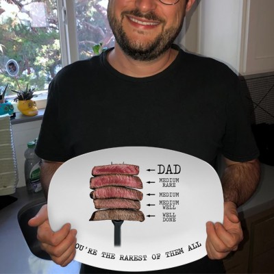 Funny Serving Platter For Dad BBQ Grilling Plate