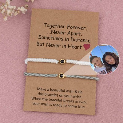 Personalized Memorial Photo Projection Bracelet For Couple Wife Christmas Valentine's Day Gift