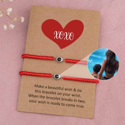 Personalized Photo Projection Bracelet For Couple Wife Christmas Valentine's Day Gift