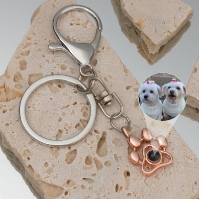 Personalized Photo Projection Keychain For Dog Pet Lovers