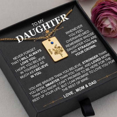 To My Daughter Custom September Birth Flower Necklaces For Girl Gift Ideas