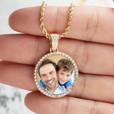 Personalized Photo Necklace For Dad Father's Day
