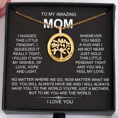 To My Amazing Mom Custom Family Tree of Life Name Necklaces