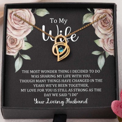 To My Wife I Love You To The Moon and Back Custom Heart Necklace For Valentine's Day