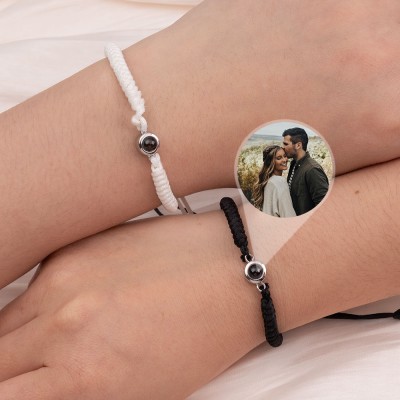 Personalized Photo Projection Bracelet For Couple Wife Christmas Valentine's Day Gift