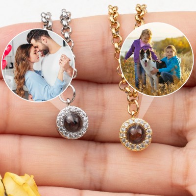 Custom Photo Projection Charm Necklace For Wife Soulmate Valentine's Day Gift