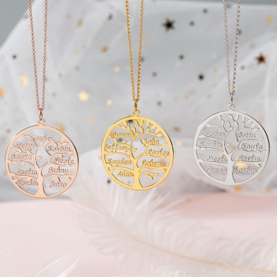 Personalized Family Tree 1-9 Name Necklace