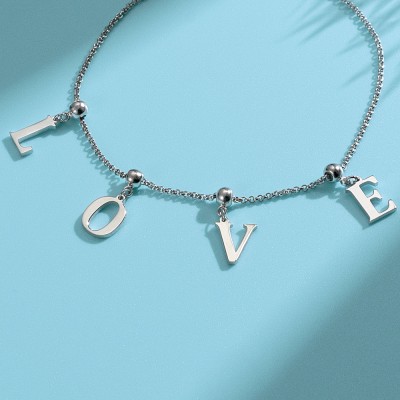 Personalized Initial Letter Name Bracelets with 1-7 Letters