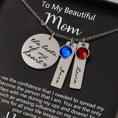 To My Mom Custom Memorial Birthstone Necklace