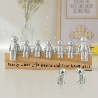 Personalized Sculpture Figurines Anniversary Gift Family Where Life Begins and Love Never Ends