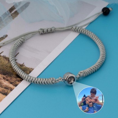 Personalized Memorial Photo Projection Charm Bracelet