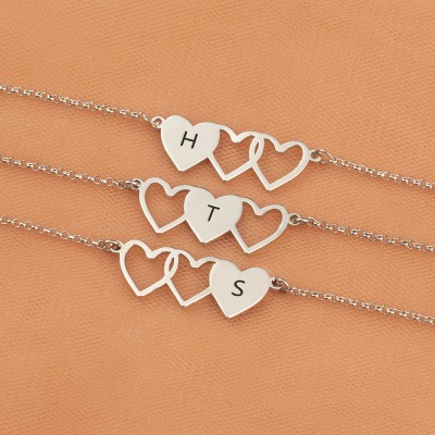 Personalized Best Friend Sister Friendship Necklaces For 3