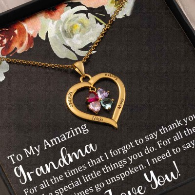 To My Grandma Necklace Gift From Grandchildren Gift Ideas For Grandma Mother's Day