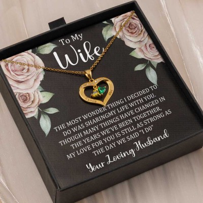 To My Wife Necklace Gift From Loving Husband For Anniversary Birthday Valentine's Day